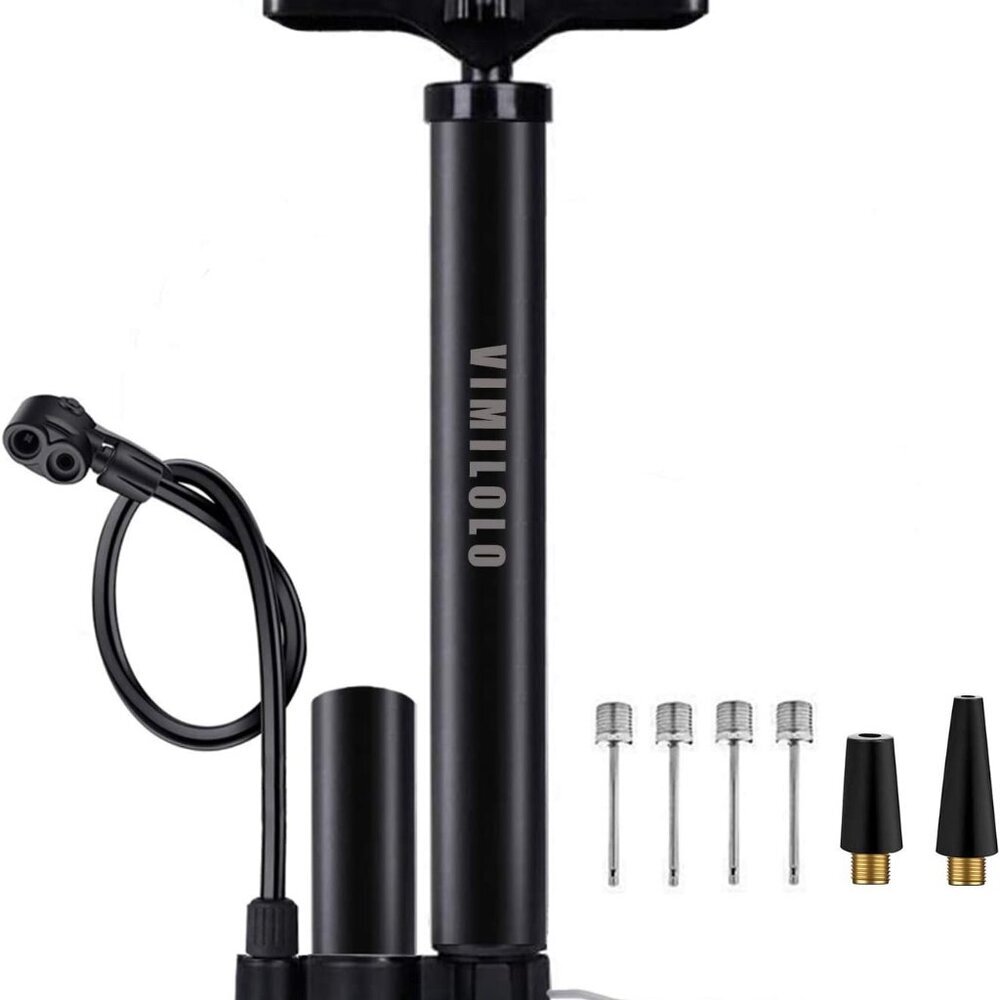 Bicycle Pump, Bike Floor Pump with Gauge Inflator for Presta and Schrader Valve